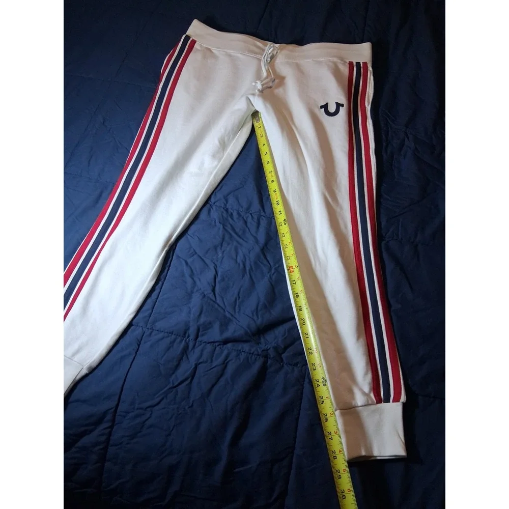 NWT True Religion Jogger Pants XL White Sweatpants‎ Cotton Blend Men's Lounge